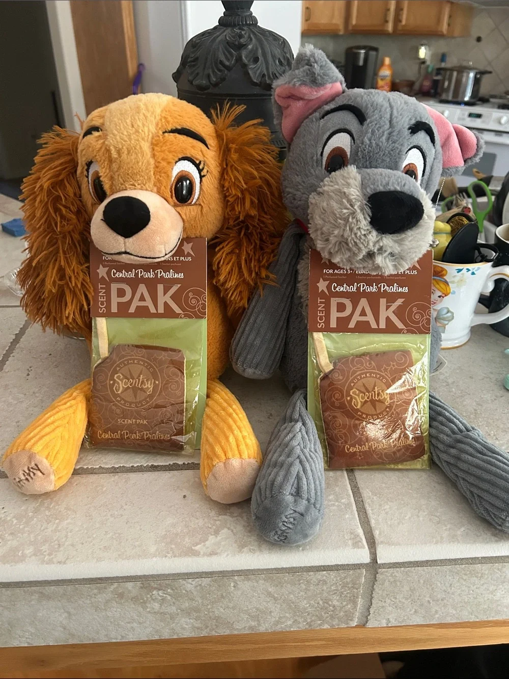 Scentsy Plush Scent Pak Dog Duo in Yellow and Gray